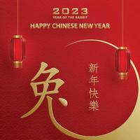 Happy Chinese New Year 2023 Rabbit Zodiac sign for the year of the Rabbit vector