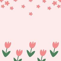 Blank Space With Pink Flowers vector