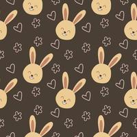 Seamless Cute Bunnies Pattern vector