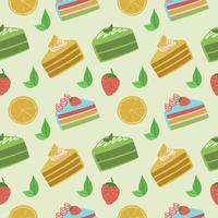 Summer Seamless Pattern With Cakes vector