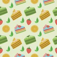 Summer Seamless Pattern With Cakes vector