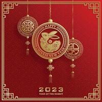 Happy Chinese New Year 2023 Rabbit Zodiac sign for the year of the Rabbit vector