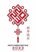 Happy Chinese new year 2023 Zodiac sign, year of the Rabbit vector