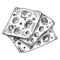 Cheese hand drawn vector illustration.