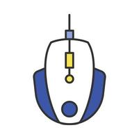 Gaming mouse color icon. Esports equipment. Player digital device. High-speed computer manipulator. Isolated vector illustration