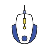 Gaming mouse color icon. Esports equipment. Player digital device. High-speed computer manipulator. Isolated vector illustration