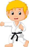 dibujos animados de niño de karate vector