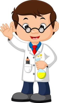 Scientist or professor holding flask