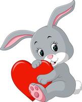 rabbit cartoon with love vector