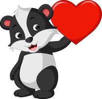 cute badger cartoon vector