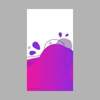 Purple abstract fluid social media background. Wavy neon dynamic bubble web banner, screen, mobile app colorful design. Flowing liquid gradient shapes. Geometric social network stories theme template vector