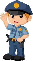 cute policeman cartoon vector