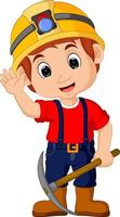 miners boy cartoon vector