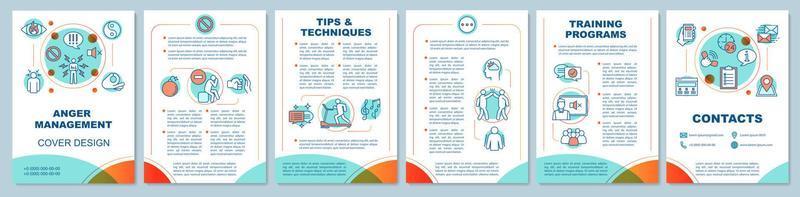 Anger issues brochure template layout. Negative emotion. Stress management. Flyer, leaflet print design, linear illustrations. Vector page layouts for magazines, annual reports, advertising posters..