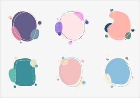 Set of badges pastel color organic shapes elements isolated on white background vector