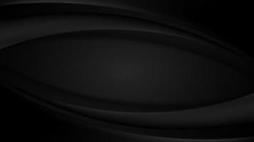 Banner web template abstract black curved overlapping layer design on dark background luxury style vector
