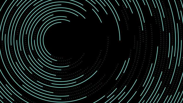 Abstract technology digital futuristic glowing blue circle lines and dynamic particles dots on black backgroun vector