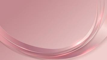 Abstract luxury template background 3D pink curved lines shapes overlapping layers with lighting vector