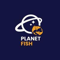 planet fish logo vector