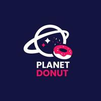 planet donut logo vector