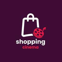 logotipo de cine de compras vector