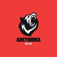logotipo de rugido de oso vector
