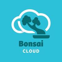 logotipo de la nube de bonsái vector