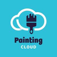 logotipo de la nube de pintura vector