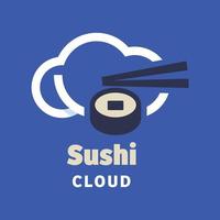 logotipo de la nube de sushi vector