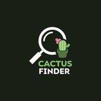 encontrar el logotipo de cactus vector