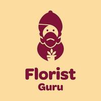 logotipo de gurú florista vector