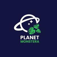 Planet Monstera Logo vector