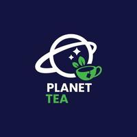 logotipo del té del planeta vector