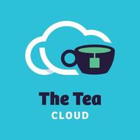 el logotipo de la nube de té vector