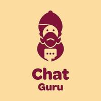 logotipo de gurú de chat vector