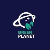 logotipo del planeta verde vector