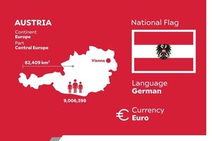 mapa infográfico de austria vector