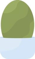 Oval shaped bush in pot semi flat color vector object