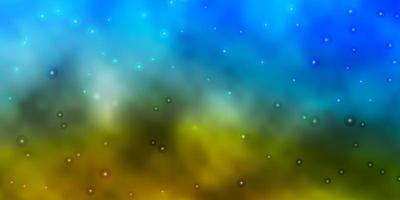 Light Blue, Yellow vector background with small and big stars.