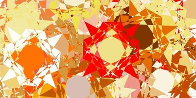 Light red, yellow vector backdrop with triangles, lines.