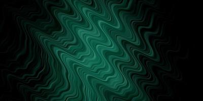 Dark Green vector pattern with curves.