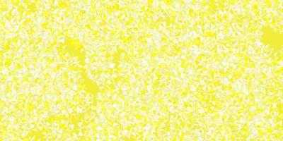 patrón de vector amarillo claro con copos de nieve de colores.