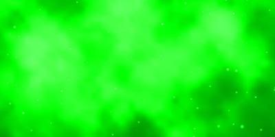 Light Green vector template with neon stars.