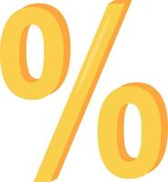 Percentage sign semi flat color vector object