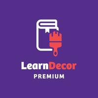 aprender logotipo de decoración vector