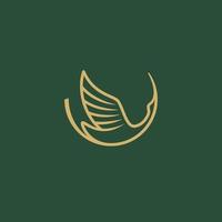 logotipo de grúa de pájaro vector