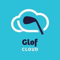 logotipo de la nube de golf vector