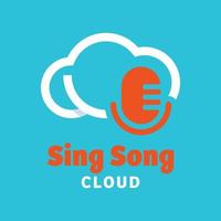 canta el logo de la nube de canciones. vector