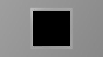 cubo gris abstracto con marco negro en el interior. animación de una pieza de cubo retorcida en negro gris. Bucle sin problemas. Fondo animado de vídeo.