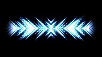 Hi tech style with arrows and blue light effect. Abstract glowing blue light X shape. Technology abstract and communication concept. Video animated background.